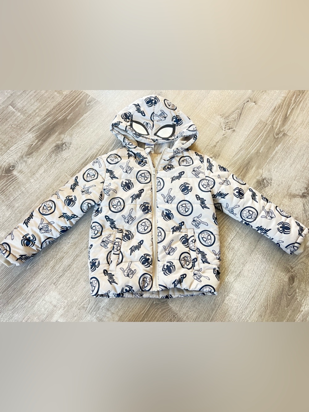 Marvel Hooded Jacket in Light Gray and Black Logo